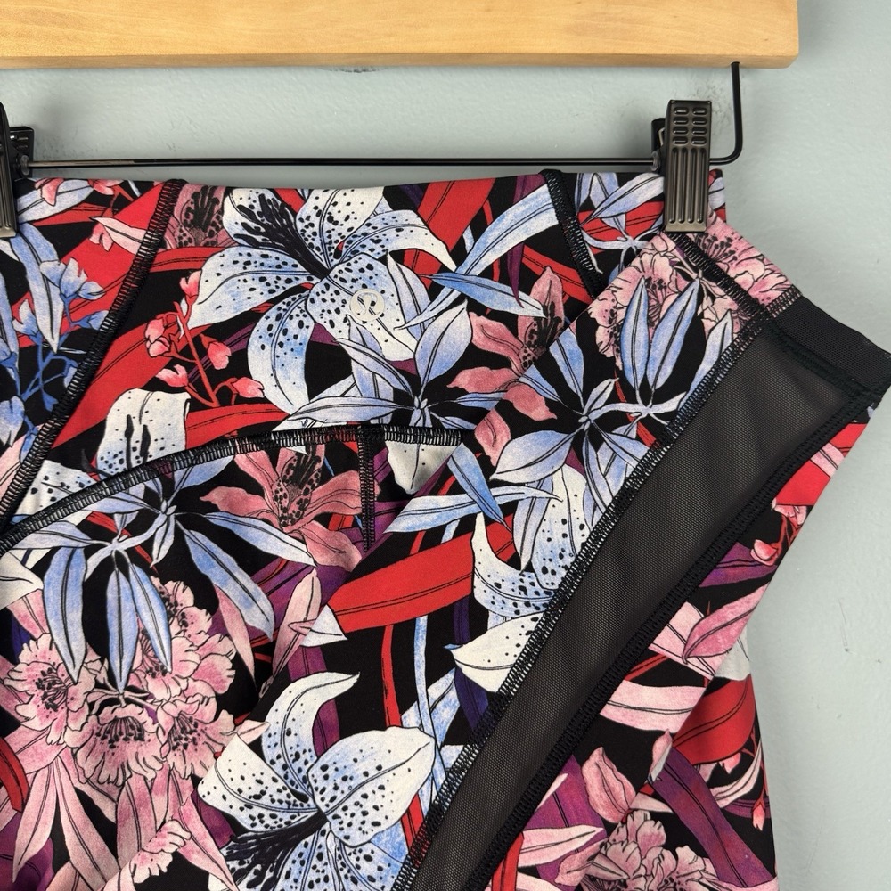 Lululemon Train Times 7/8 25" Pant Women's 4 Lush Lillies Colorful Leggings Mesh